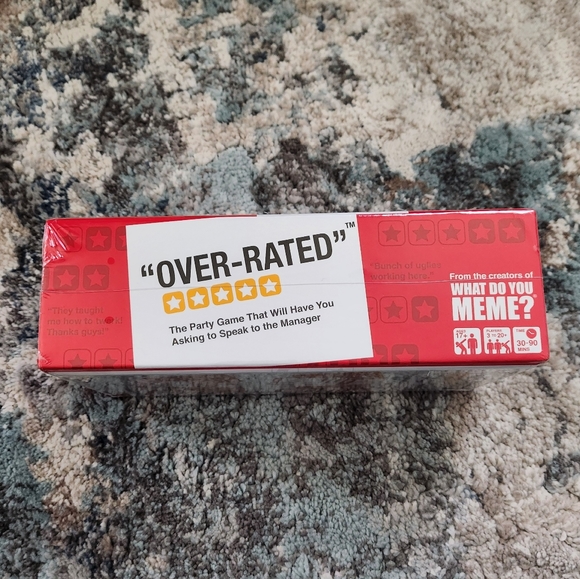 "Over-Rated" Party Fun Funny Card Game Night Age 17+ 3-20+ players NWT Sealed - Picture 5 of 7